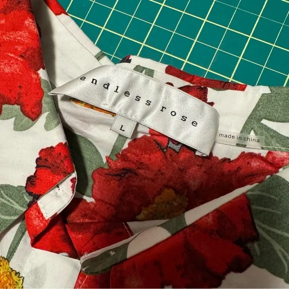 Anthro Endless Rose Floral Button Up Shirt - Women’s Large - Picture 6 of 8